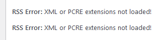 XML or PCRE extensions not loaded